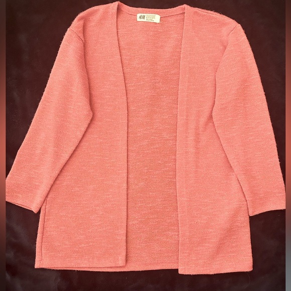 H&M Kids Girls Cardigan Sweater Size 6-8 Y Pink with silver speckles - Picture 1 of 4